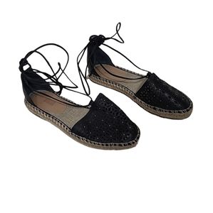 Anthropologie Jasper & Jeera Black Rosecut Espadrilles